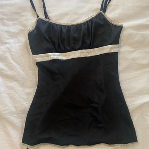 Y2k silk top with tie in the back